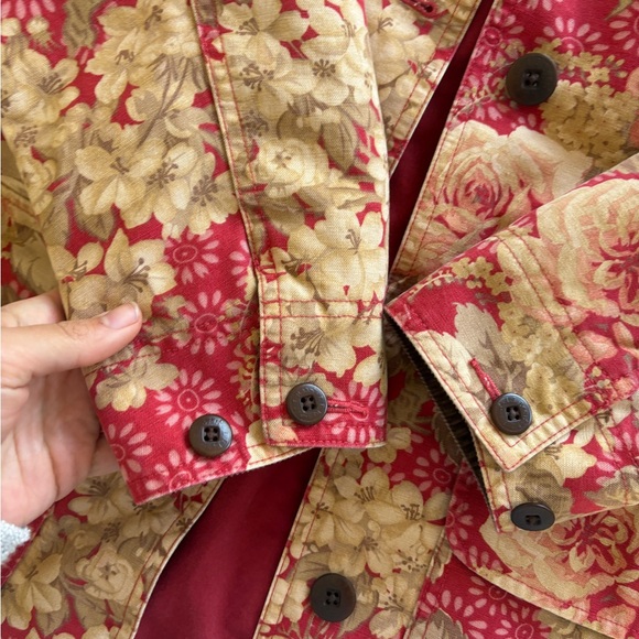 Womens LL Bean Floral Chore Coat/Jacket Size Medium - Picture 3 of 5